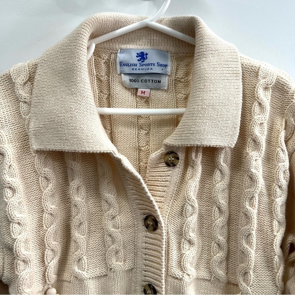 English Sports Shop Bermuda 100% Cotton Button Down Cardigan with Tassels - Picture 3 of 8